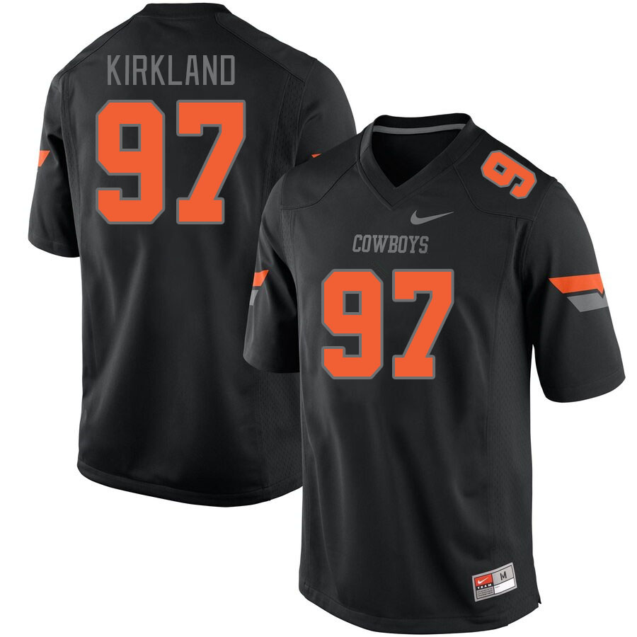 Men #97 Justin Kirkland Oklahoma State Cowboys College Football Jerseys Stitched-Black